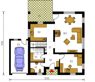 Floor plan of ground floor - KLASSIK 150